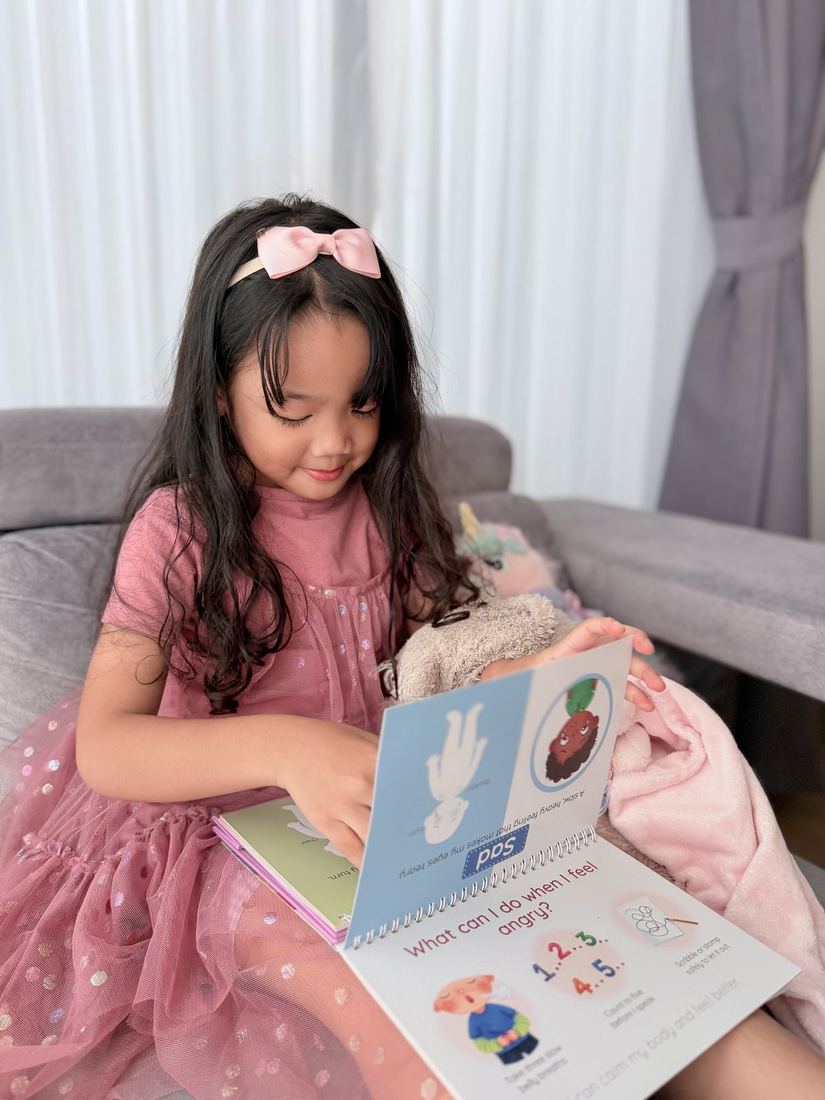 Daughter reading the Angry page
