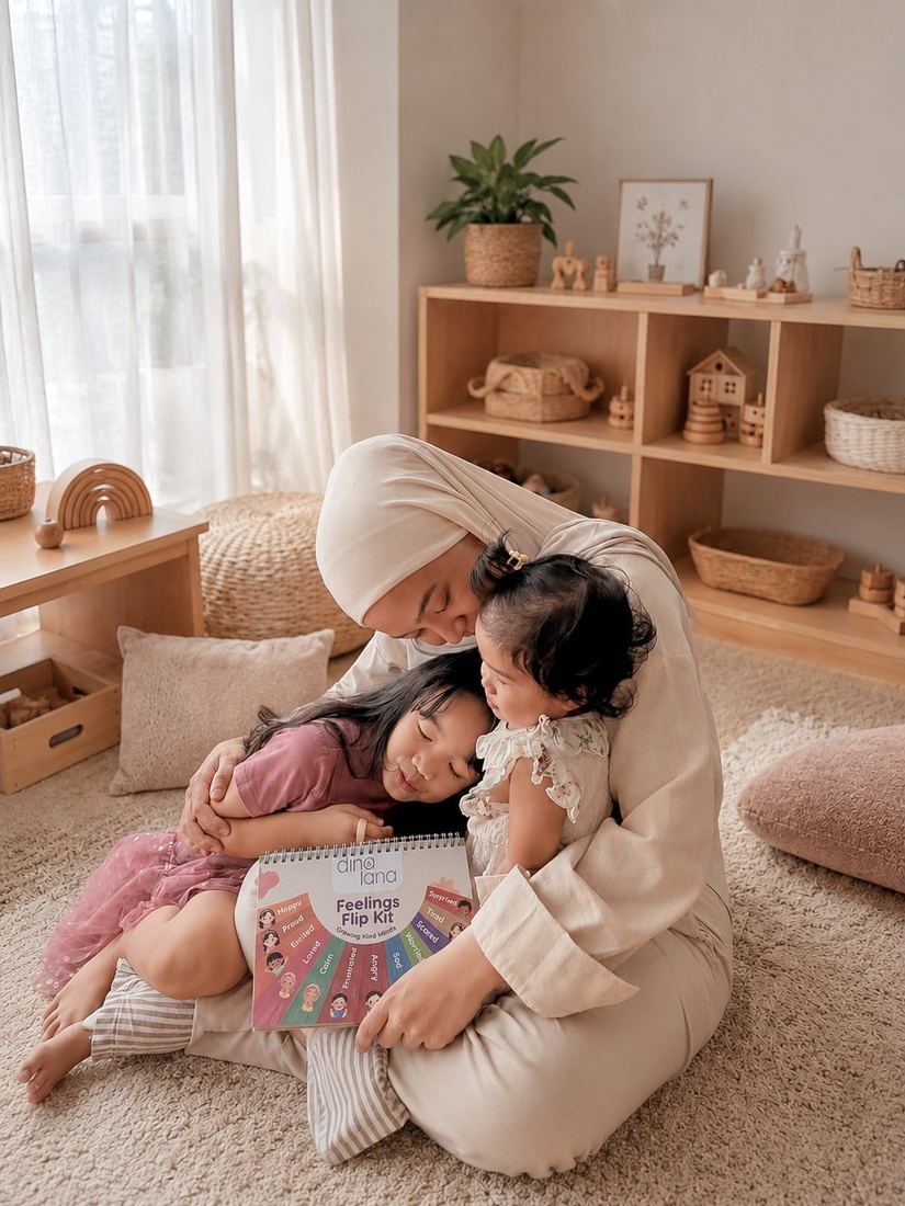Malay family with kit